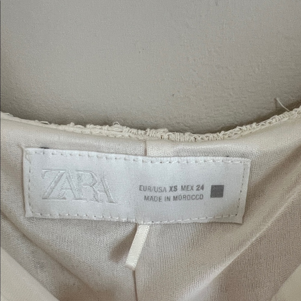 ZARA‎ CROCHET KNIT LONG MAXI DRESS EUC Cream Off White Sz XS - Picture 4 of 9